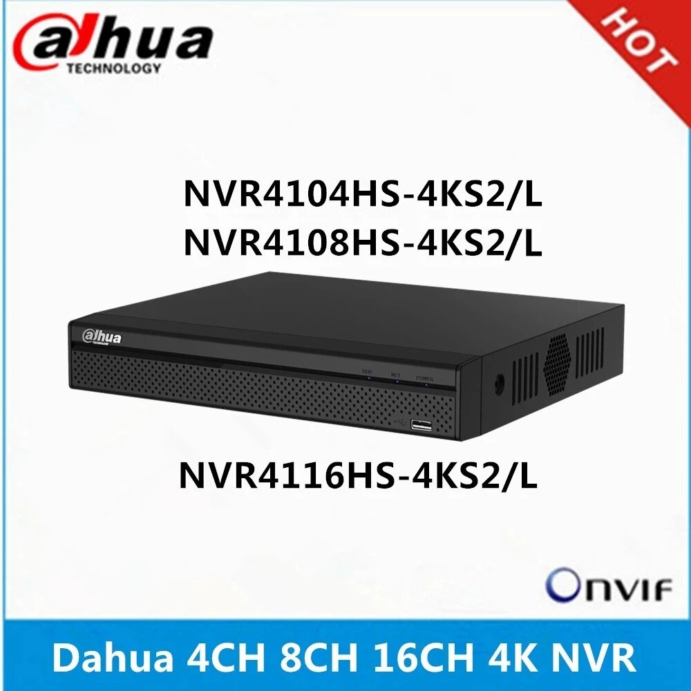 Dahua 4k NVR NVR4104HS-4KS2/L 4CH & NVR4108HS-4KS2/L POE 네트워크 비디오 레코더가없는 8CH & NVR4116HS-4KS2/L 16ch